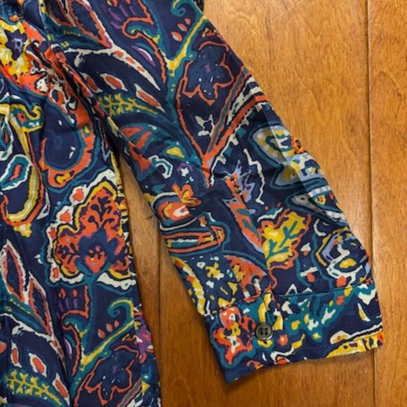 J. McLaughlin Womens Top Size S Modal Silk Floral Paisley Fairy Boho Peasant - Picture 11 of 11